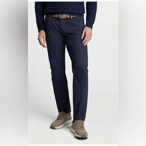 Peter Millar Delvin Twill Five-Pocket Pant in Navy | Size 36R